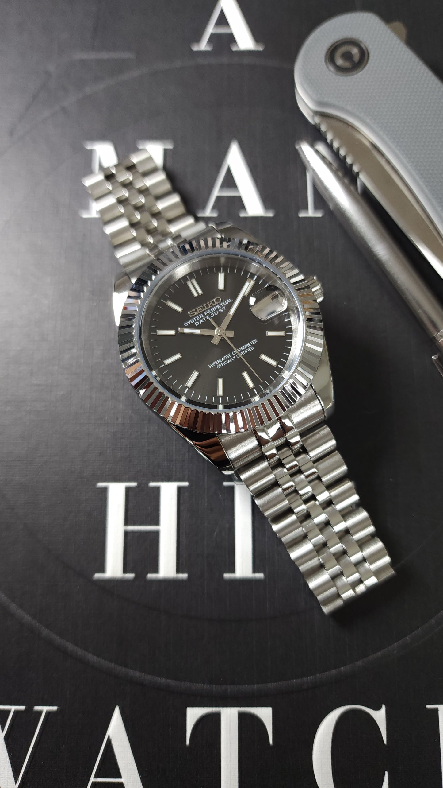 Black sunburst Datejust - Seiko Mod